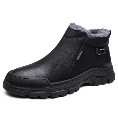 Men's Warm Thick Leather Warm Cotton Shoes