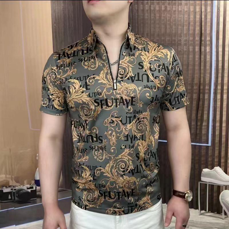 Men's Summer New Boutique Fashion Trend Breathable Short Sleeves