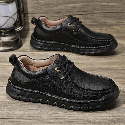 Men's Casual Comfortable Non-Slip Genuine Leather Hand-Sewn Shoes