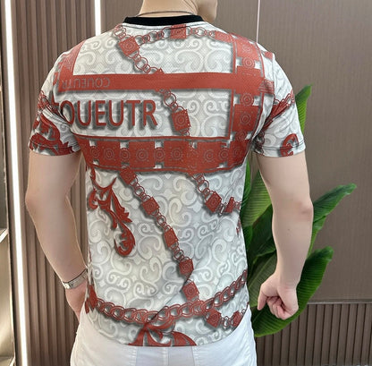 Men's Totem Printed Ice Silk Short Sleeve