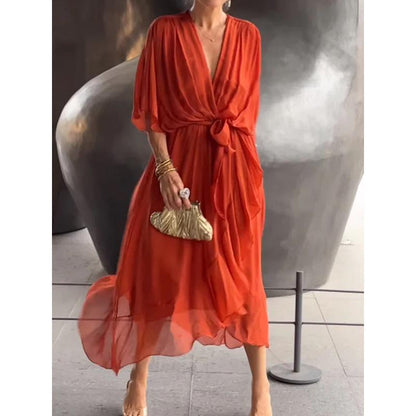 🔥Limited Time Offer 49% OFF🔥Stylish and elegant V-neck chiffon dress