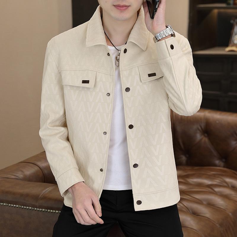 Men's Collar Casual And Fashionable Jacquard Jacket