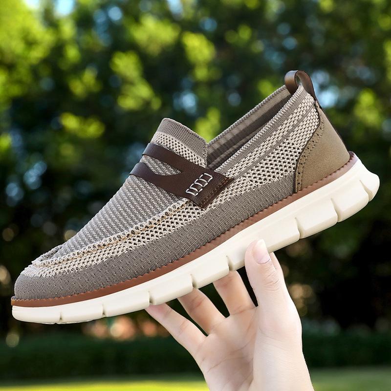 Men's new color blocked canvas breathable casual shoes