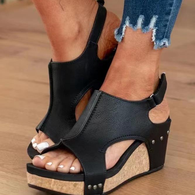 🔥Limited Time Offer 49% OFF🔥Women's Leather Platform Wedge Orthopedic Sandals