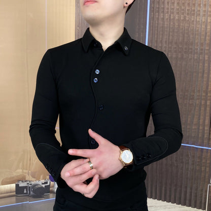 2024 "Spring Wear" Lianhua Placket Men's Long Sleeve Wear Fashion Autumn Men's Jacket Fashion Break