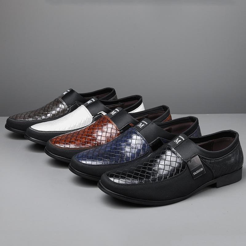 Men's Crocodile Pattern Faux Leather Slip-On Loafers