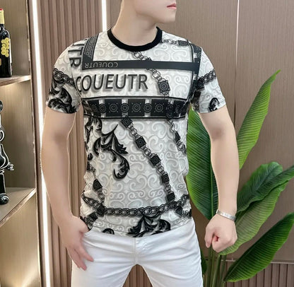 Men's Totem Printed Ice Silk Short Sleeve