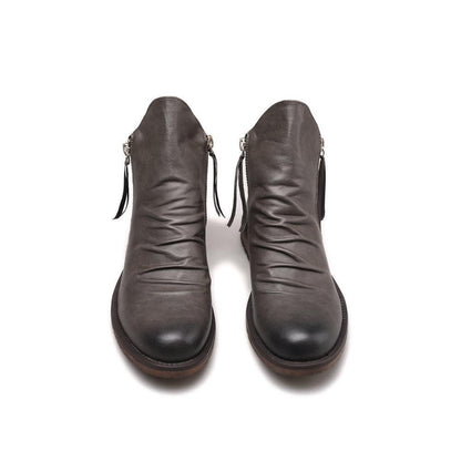 Men's Vintage Zipper Ankle Boots