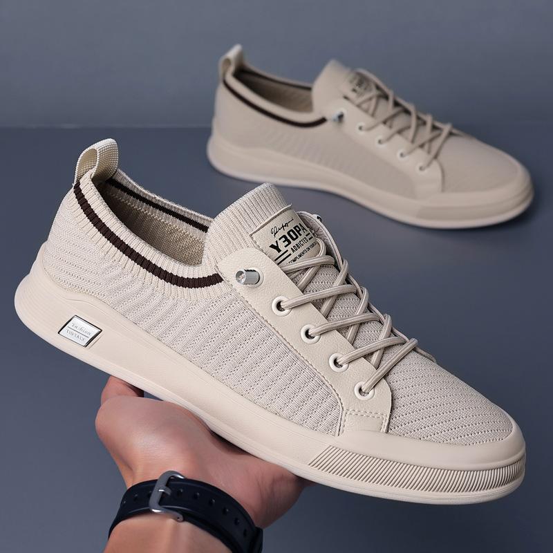 Men's new breathable and lightweight one foot trendy casual mesh sports shoes