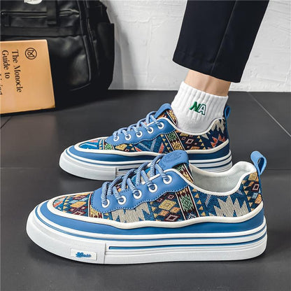 Men's Trendy Low Top Platform Skateboard Shoes