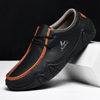 Men's new lightweight soft leather casual shoes