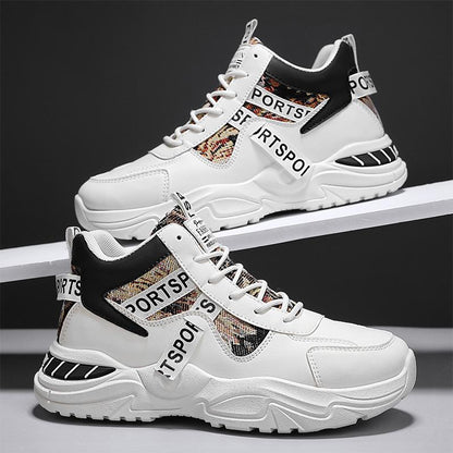 Men's new mid top thick soled trendy and durable shoes
