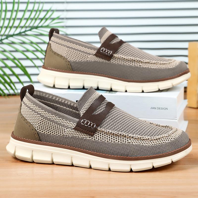 Men's new color blocked canvas breathable casual shoes