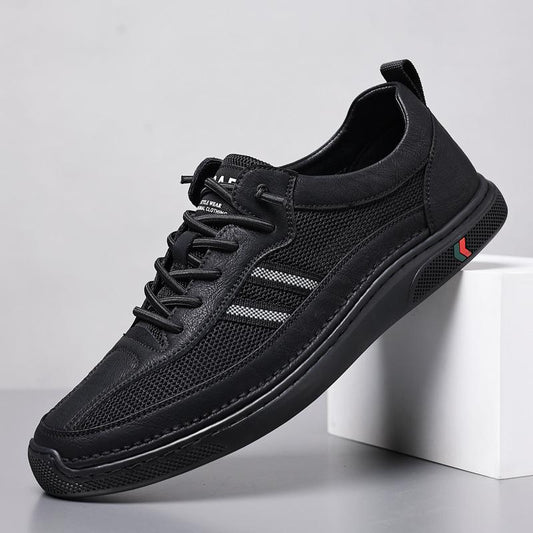 Summer New Men's Mesh Breathable Casual Leather Shoes