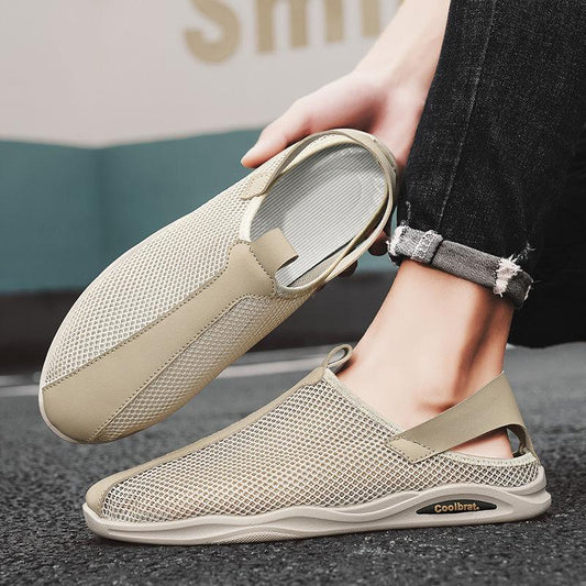 🔥Limited Time Offer 49% OFF🔥Men's Summer New Mesh Hollow Thin Breathable One Step Mesh Shoes