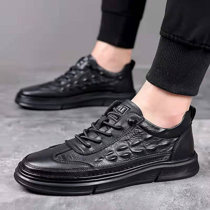 Men's New Trendy Soft Bottom Sports and Leisure Crocodile Pattern Board Shoes