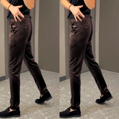 Men's gold velvet trendy high-quality slim fit pants