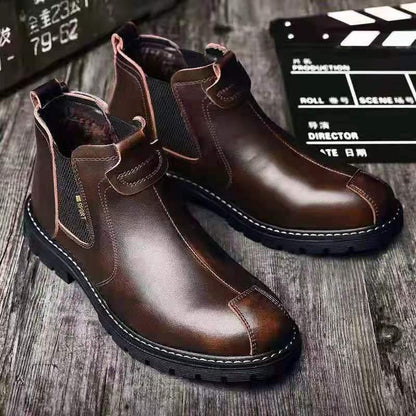 Men's new British style retro casual leather shoes