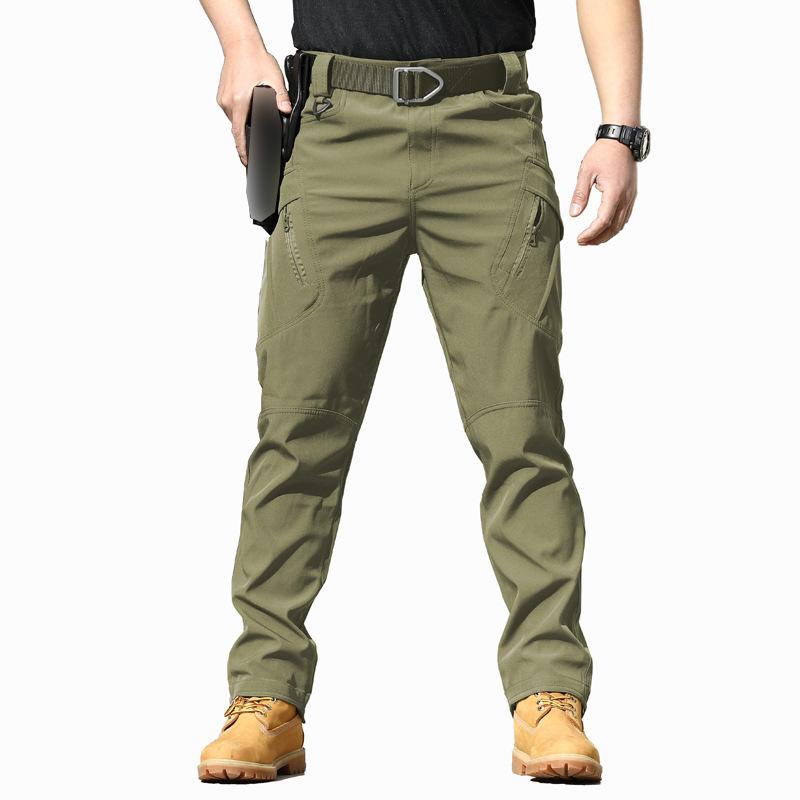 Men's autumn and winter new thick multi pocket work pants