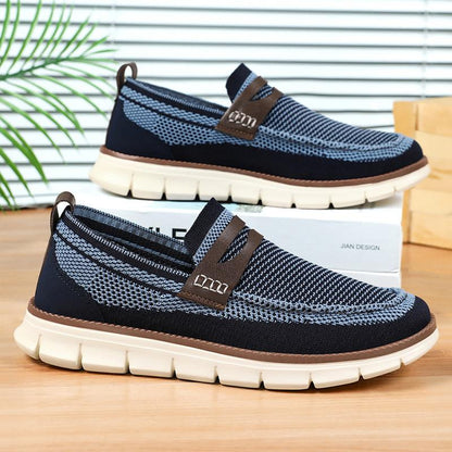 Men's new color blocked canvas breathable casual shoes