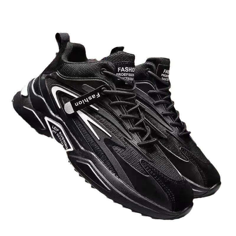 Men's new trendy breathable mesh lace up running shoes