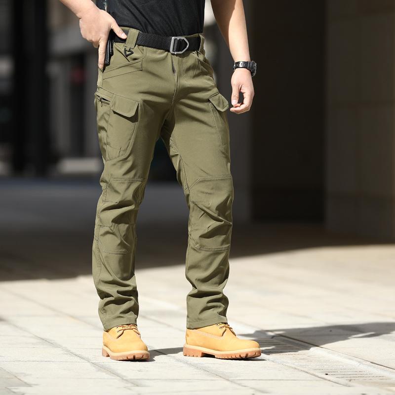 Men's autumn and winter new thick multi pocket work pants