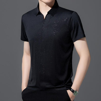 Men's fashion casual trend seamless loose short sleeved shirt