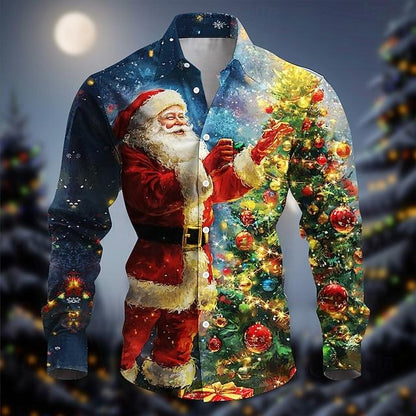 Christmas Men's Santa Claus Printed Shirts