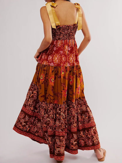 🔥Limited Time Offer 49% OFF🔥Strapless Backless Vintage Print Dress