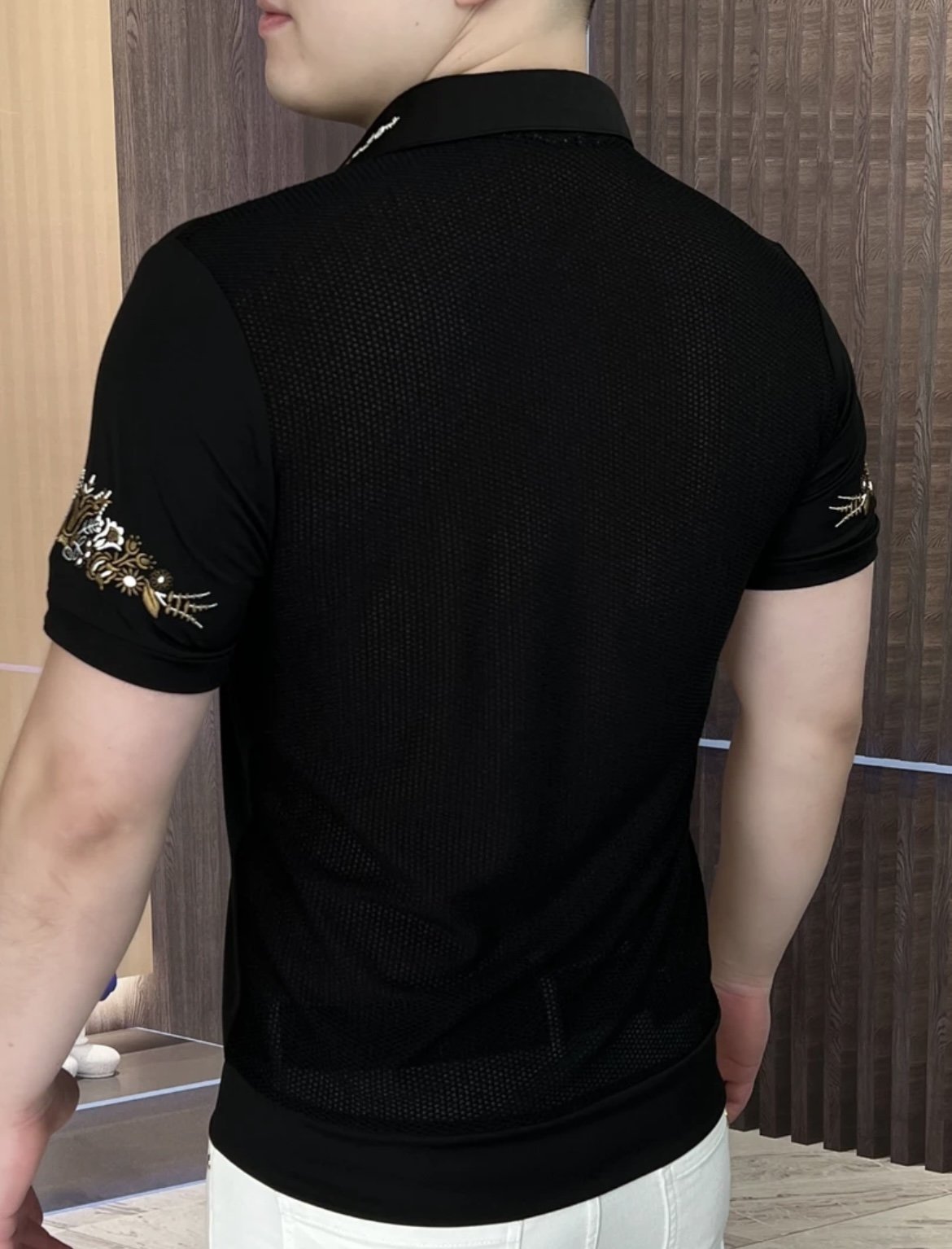 Men's Summer New Embroidered Printed Shirt Short Sleeve