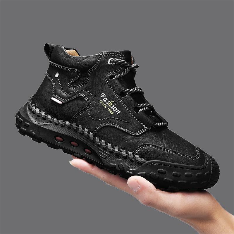 Men's Hand-Sewn Lace-Up Hiking Outdoor Boots