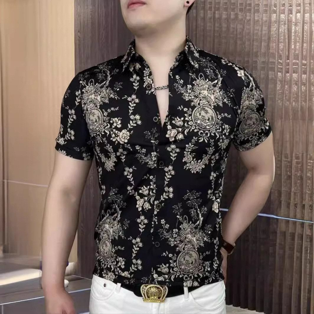 🔥Limited Time Offer 49% OFF🔥Summer men's casual fashion pattern short sleeved lapel shirt