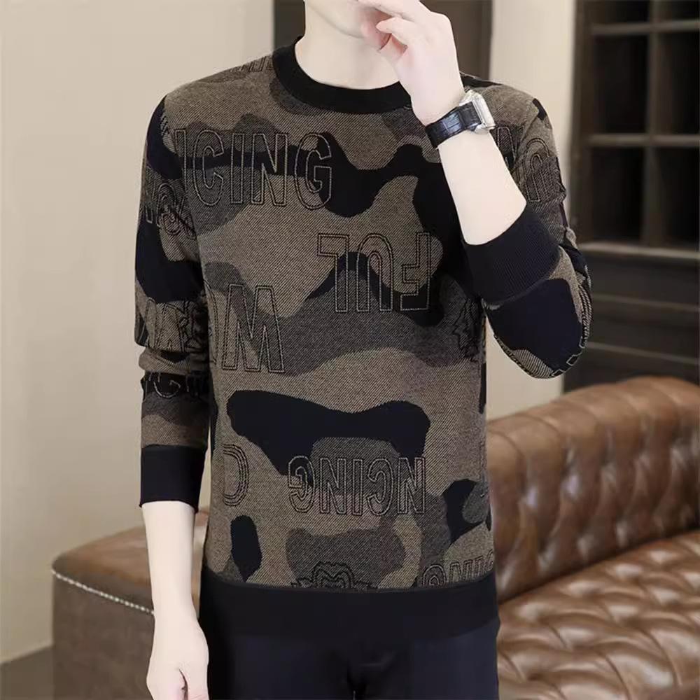 Men's high-end knitted sweater long sleeved thin sweater