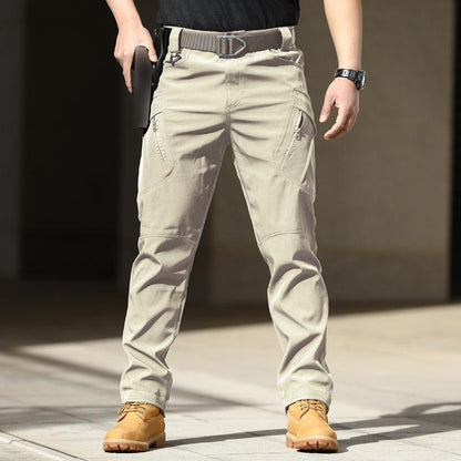 Men's autumn and winter new thick multi pocket work pants