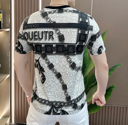 Men's Totem Printed Ice Silk Short Sleeve