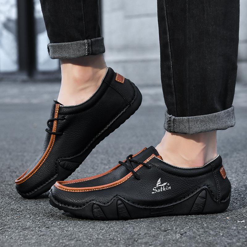 Men's new lightweight soft leather casual shoes