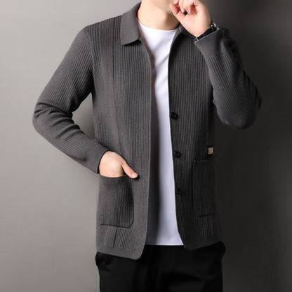 Men's new trendy casual solid color minimalist jacket