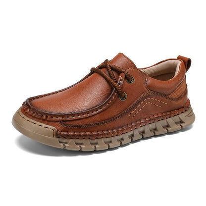 Men's Casual Comfortable Non-Slip Genuine Leather Hand-Sewn Shoes