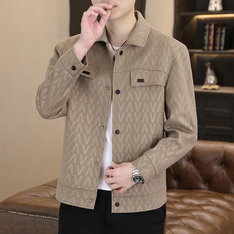 Men's Collar Casual And Fashionable Jacquard Jacket