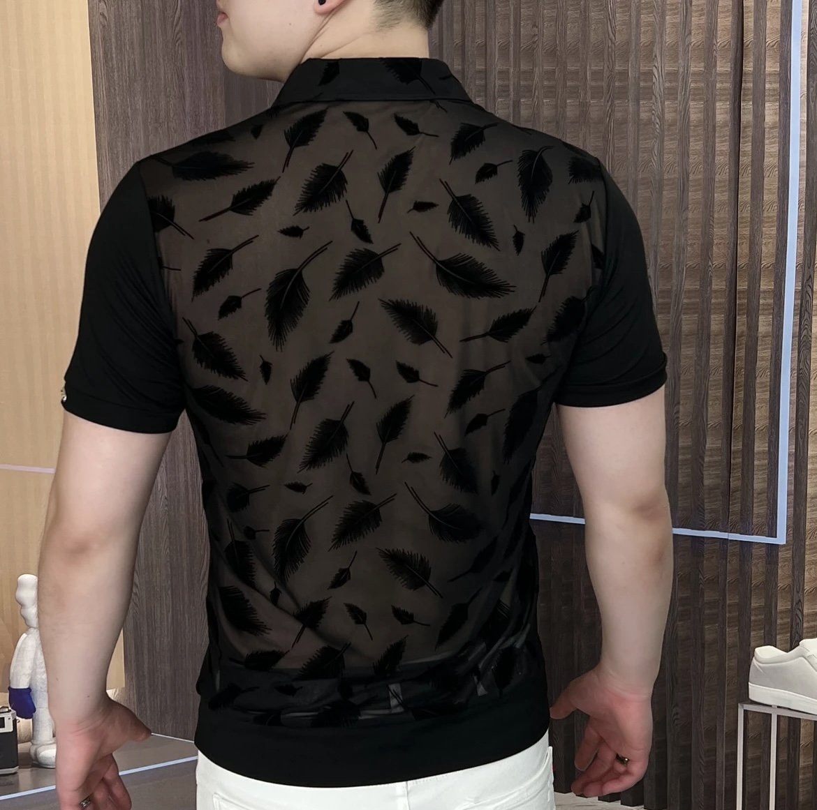 Men's Back Perspective Leaf Short Sleeved Shirt