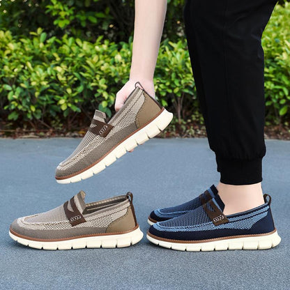 Men's new color blocked canvas breathable casual shoes