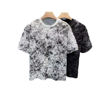 Men's new summer loose casual versatile tie dye short sleeved shirt