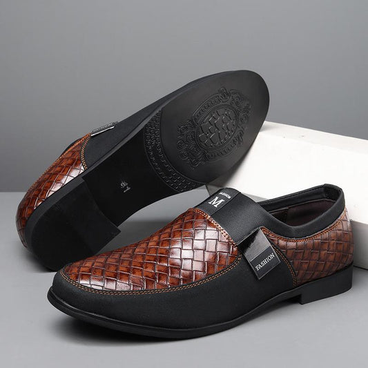 Men's Crocodile Pattern Faux Leather Slip-On Loafers