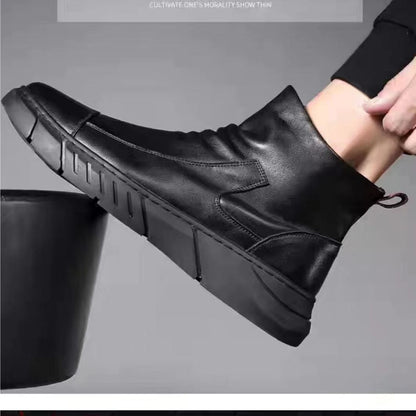 Men's new British style retro casual leather shoes