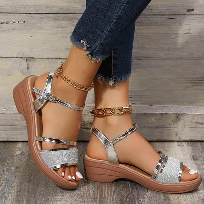 🔥Limited Time Offer 49% OFF🔥2024 New Women's Open Toe Wedge Orthopedic Sandals