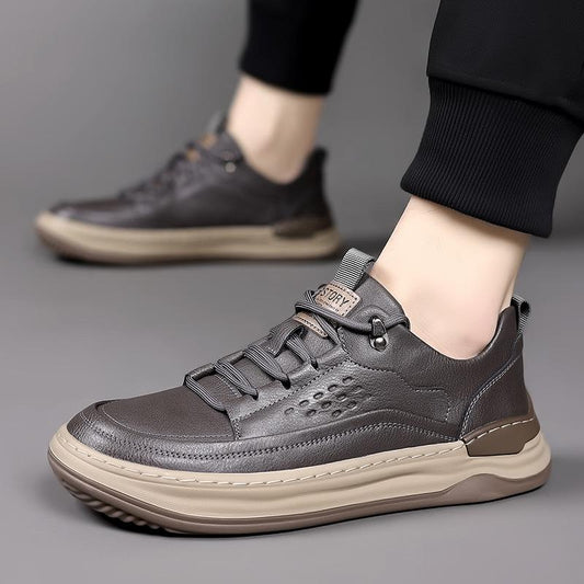 Men's genuine leather breathable soft sole sports shoes