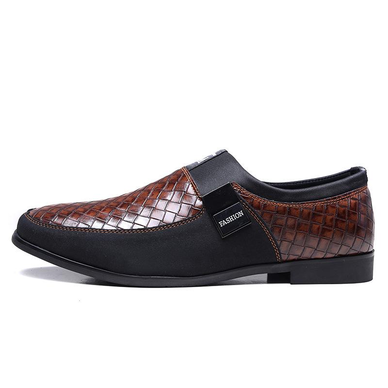 Men's Crocodile Pattern Faux Leather Slip-On Loafers