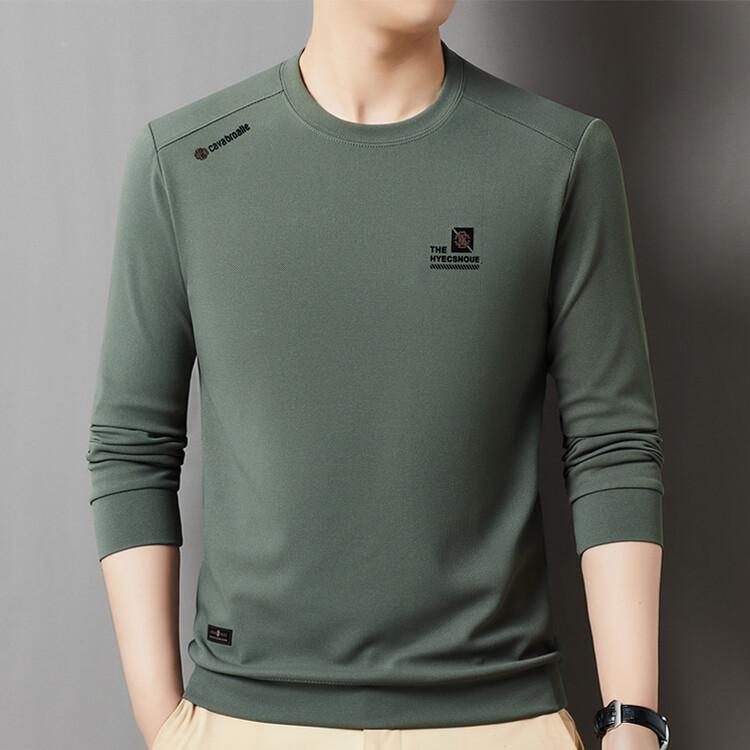 Men's Long Sleeved High-end Round Neck Casual Base Shirt