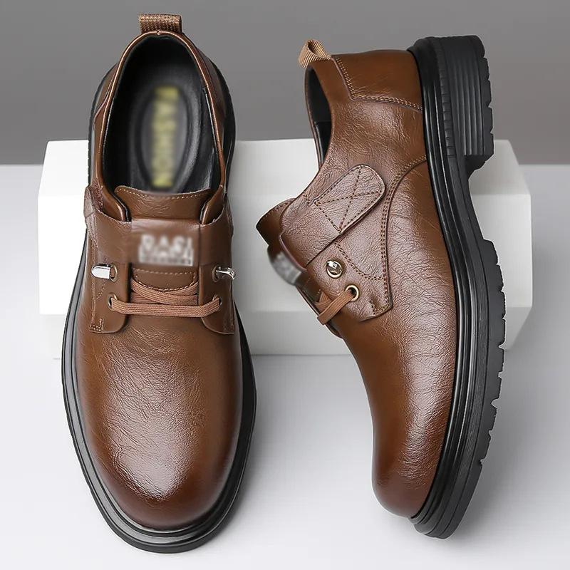 Men's Breathable Retro Leather Soft Sole Shoes