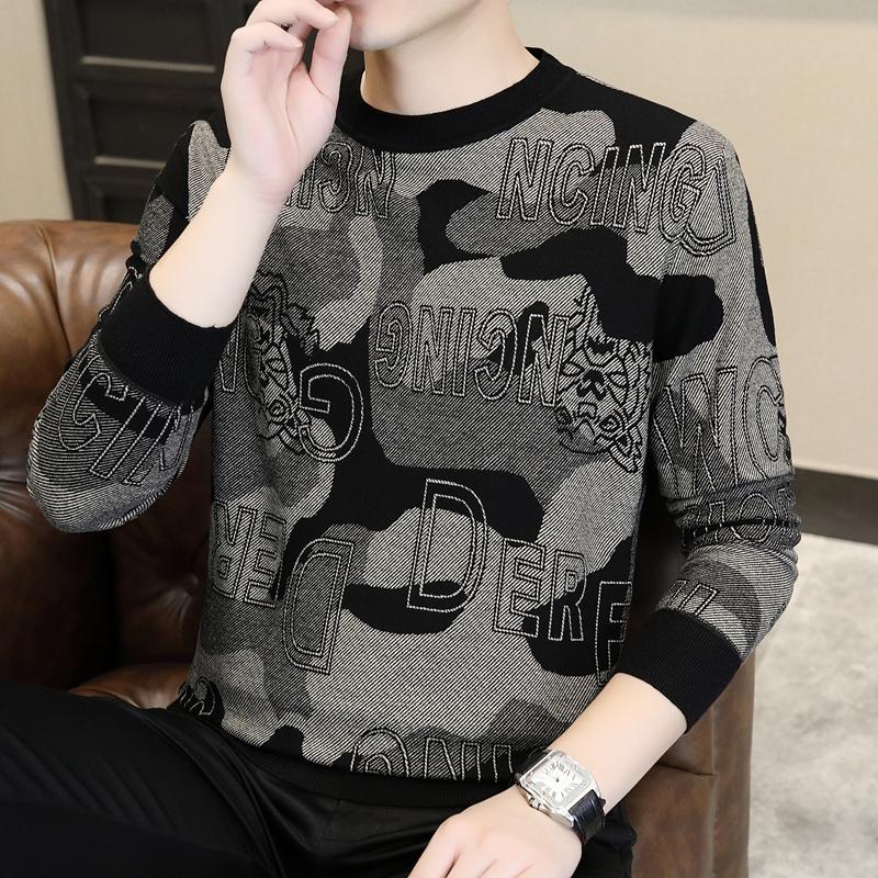 Men's high-end knitted sweater long sleeved thin sweater